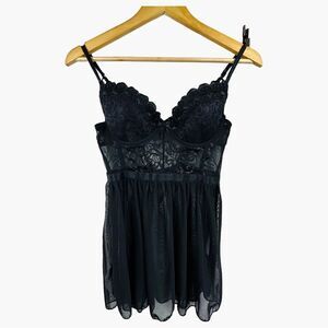 Sophie B. Black Lace Baby Doll Lingerie Top
